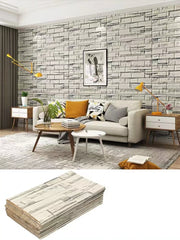 Self-Adhesive 3D Foam Brick Wall Stickers – Waterproof Retro PVC Wallpaper for Living Room, Bedroom, and TV Background