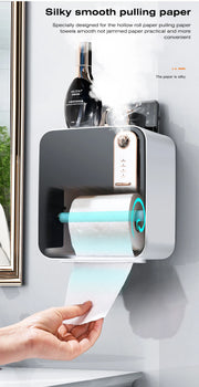 Multifunction Toilet Paper Box with Smart Aromatherapy - Wall Mount Storage Rack, Waterproof Paper Holder