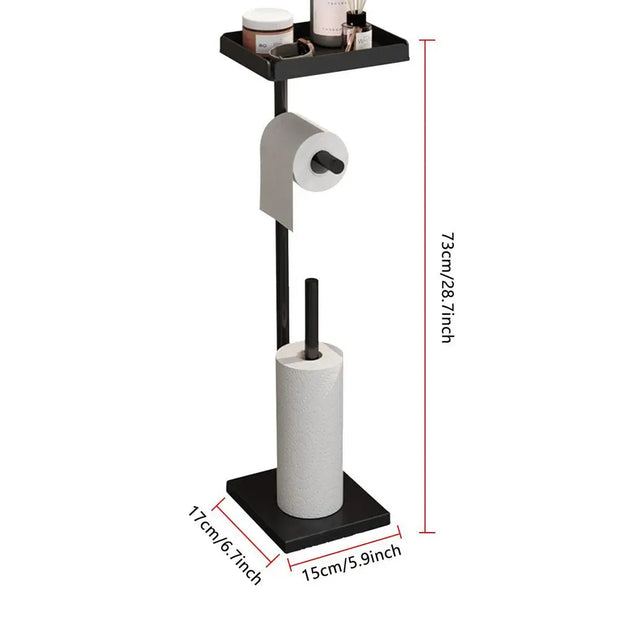 Freestanding Toilet Paper Holder with Storage Rack