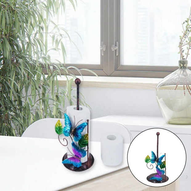 Title: Metal Toilet Paper Holder Stand - Decorative Butterfly Design