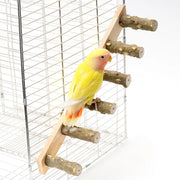 Pet Bird Steps - Wooden Bird Perch Ladder for Cage Accessory