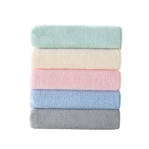 Soft and Absorbent Cotton Candy Coral Velvet Towel for Adults and Children