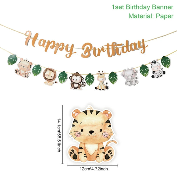 Jungle Animals Honeycomb Decorations – Safari Themed Party Supplies for Birthday, Baby Shower, Wild One, Kids & Gender Reveal