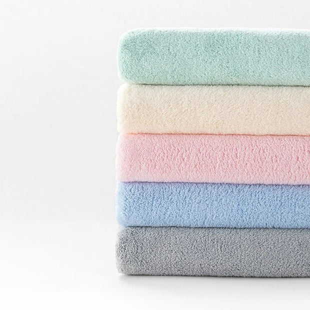 Soft and Absorbent Cotton Candy Coral Velvet Towel for Adults and Children