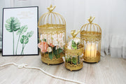 Modern Iron Wrought Metal Birdcage - White Hanging Flowerpot for Succulent Plants