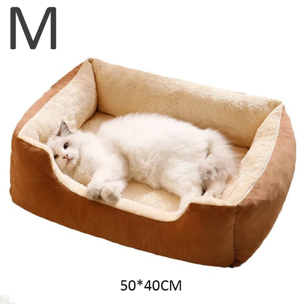 Plush Cat Bed, Comfortable Pet Cushion for Cats and Kittens, Breathable and Soft, Available in S, M, L Sizes