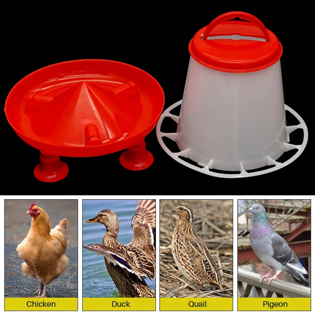 Chicken Feeder Bucket with Legs – 1.5kg Capacity, Plastic Poultry Feeder