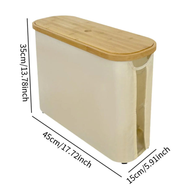 Bamboo Toilet Paper Basket Storage - Large Organizer with Lid for Bathroom