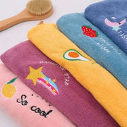 Dry Hair Towel – Soft Coral Fleece, Quick Absorbing, Button Design for Easy Wear