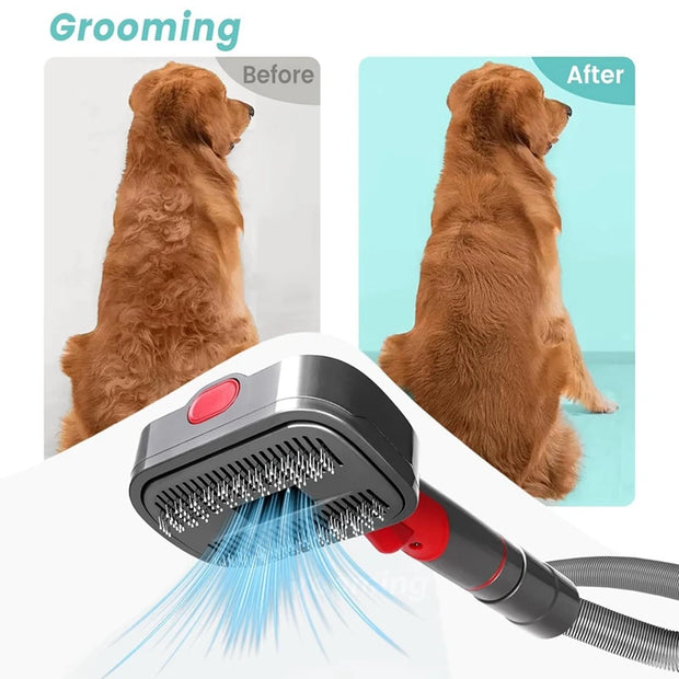 Dyson Pet Grooming Kit – Compatible with V7, V8, V10, V11, V12, V15 – Vacuum Brush Attachments for Dog & Cat Grooming with Extendable Hose