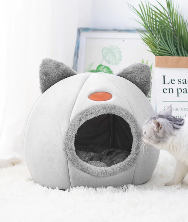 Breathable Removable Cat Bed - Winter Warm Cat House with Non-Slip Bottom