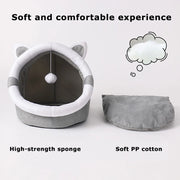 Soft Plush Cat Bed House - Washable Kitten Lounger, Small Dog Tent & Cave Mat for Cats & Puppies | Luxe Home & Pet Co.