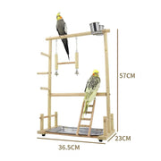 Wooden Bird Playground Platform Wooden Play Stand Bird Playing Gym for Cockatiels Conures Parakeets Cockatoos Cage Accessories