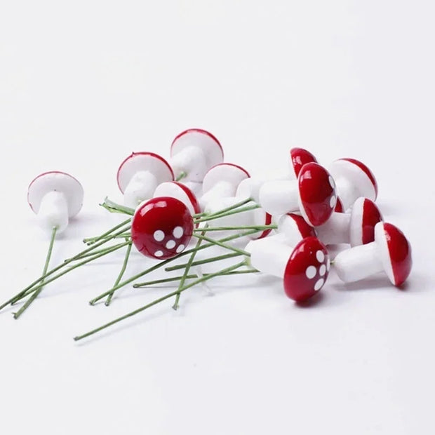 Miniature Mushroom Decor – 10/50/100pcs Fairy Garden Resin Crafts, Moss Terrarium Artificial Plant Stakes