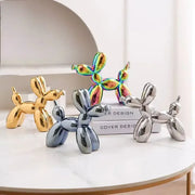 11cm Mini Ceramic Balloon Dog Ornament – Creative Sculpture, Modern Home Decor, Office Accessory, Gift