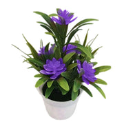 Artificial Lotus Flower Potted Plant – Simulated Plastic Bonsai Decoration for Home, Party, Office & DIY Decor (11x18cm)