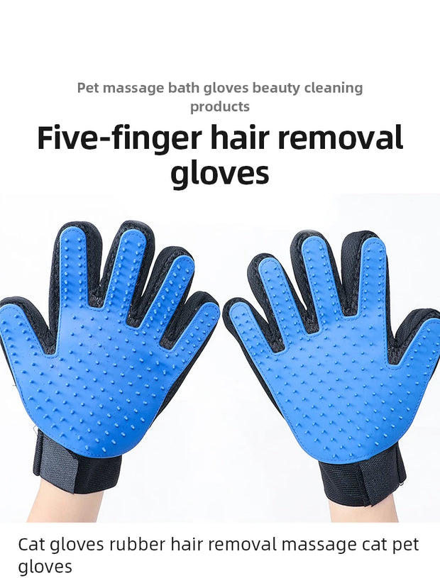 Silicone Pet Hair Remover Gloves – Cat &amp; Dog Grooming, Bathing, and Massage Brush for Easy Hair Removal