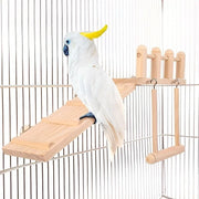 Wooden Bird Toy Set with Swing, Ladder, and Stand Platform for Small to Medium Birds