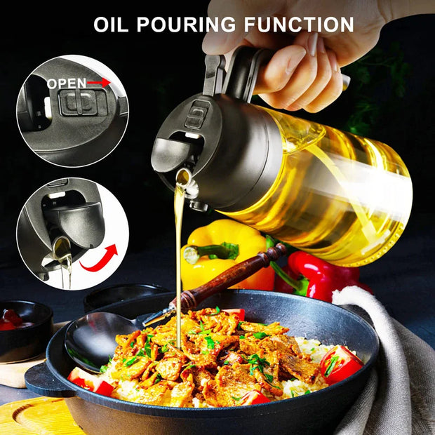 Woobrice Refillable Oil Spray Bottle – Multi-Purpose Kitchen Oil Dispenser for Healthy Cooking, 500ml, Leak-Proof Design