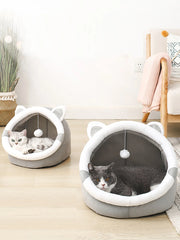 Soft Plush Cat Bed House - Washable Kitten Lounger, Small Dog Tent & Cave Mat for Cats & Puppies | Luxe Home & Pet Co.