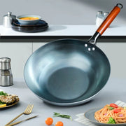 Pre-Seasoned Cast Iron Wok Pan – Non-Coating, Durable Frying Pan for Gas & Induction Stoves