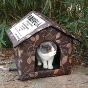 Outdoor Waterproof Cat House – Foldable Oxford Fabric Shelter for Stray Cats & Small Dogs