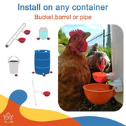 Automatic Chicken Water Feeder – High-Quality Plastic Water Cups for Chickens, Ducks, Quails, and More (4-Pack)