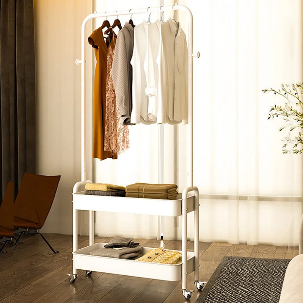 Floor Standing Clothes Rack Household Clothing Rack Portable Movable Anti Slip Simple Durable Multifunctional Clothes Rack Stand