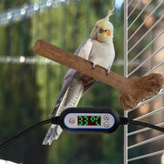 Heated Bird Perch Stand for Cage - Adjustable Temperature Parrot Perch Warmer with Anti-Bite Protection for Parakeets, Budgies, and Cockatiels