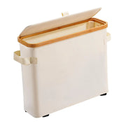 Bamboo Toilet Paper Basket Storage - Large Organizer with Lid for Bathroom