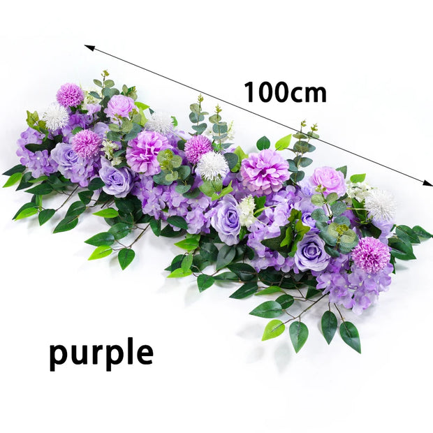 100cm DIY Wedding Flower Wall Decor – Silk Peony & Rose Artificial Flower Arrangement for Backdrop, Arch Decoration