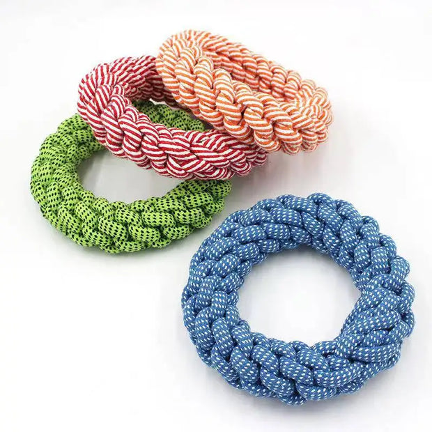 Durable Cotton Cord and Rubber Chew Toys for Dogs - Interactive Balls and Ropes