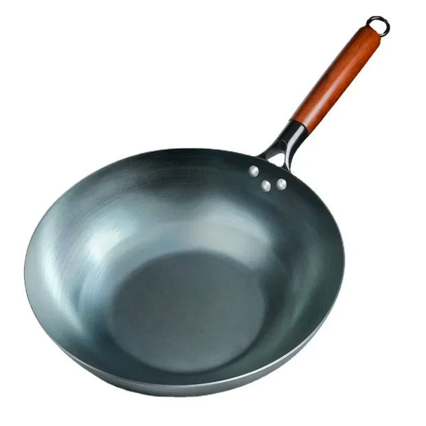 Pre-Seasoned Cast Iron Wok Pan – Non-Coating, Durable Frying Pan for Gas & Induction Stoves